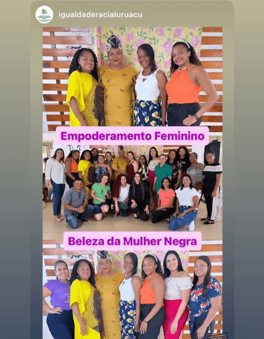 Dia do empoderamento feminino. Mulheres quilombolas em um evento de empoderamento feminino e beleza da mulher negra.
