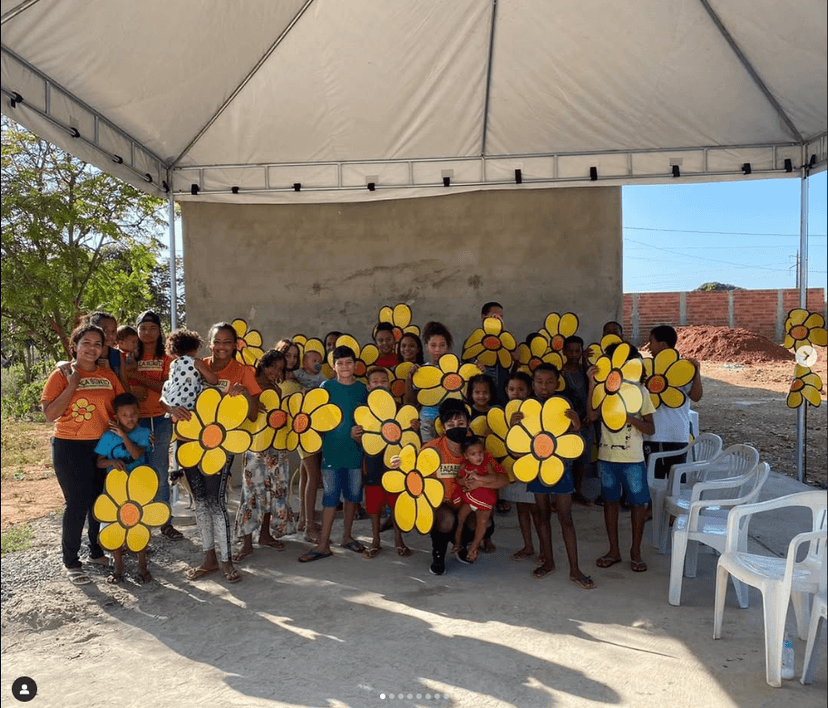 Foto de evento em comemoração ao Dia das Crianças na comunidade quilombola.